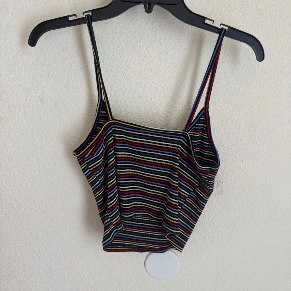 AE - Striped Multicolor Ribbed Tank Top - Picture 3 of 3
